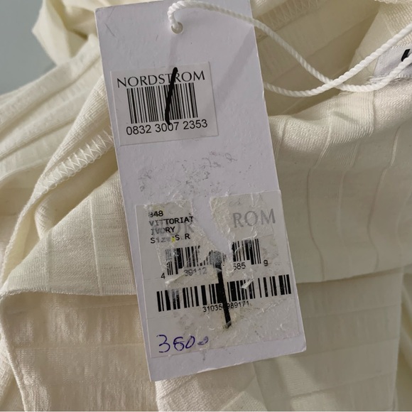 Reformation Small NEW Vittoria Ivory Rib Open Neck Collar Mini Dress Bodycon - Picture 7 of 12